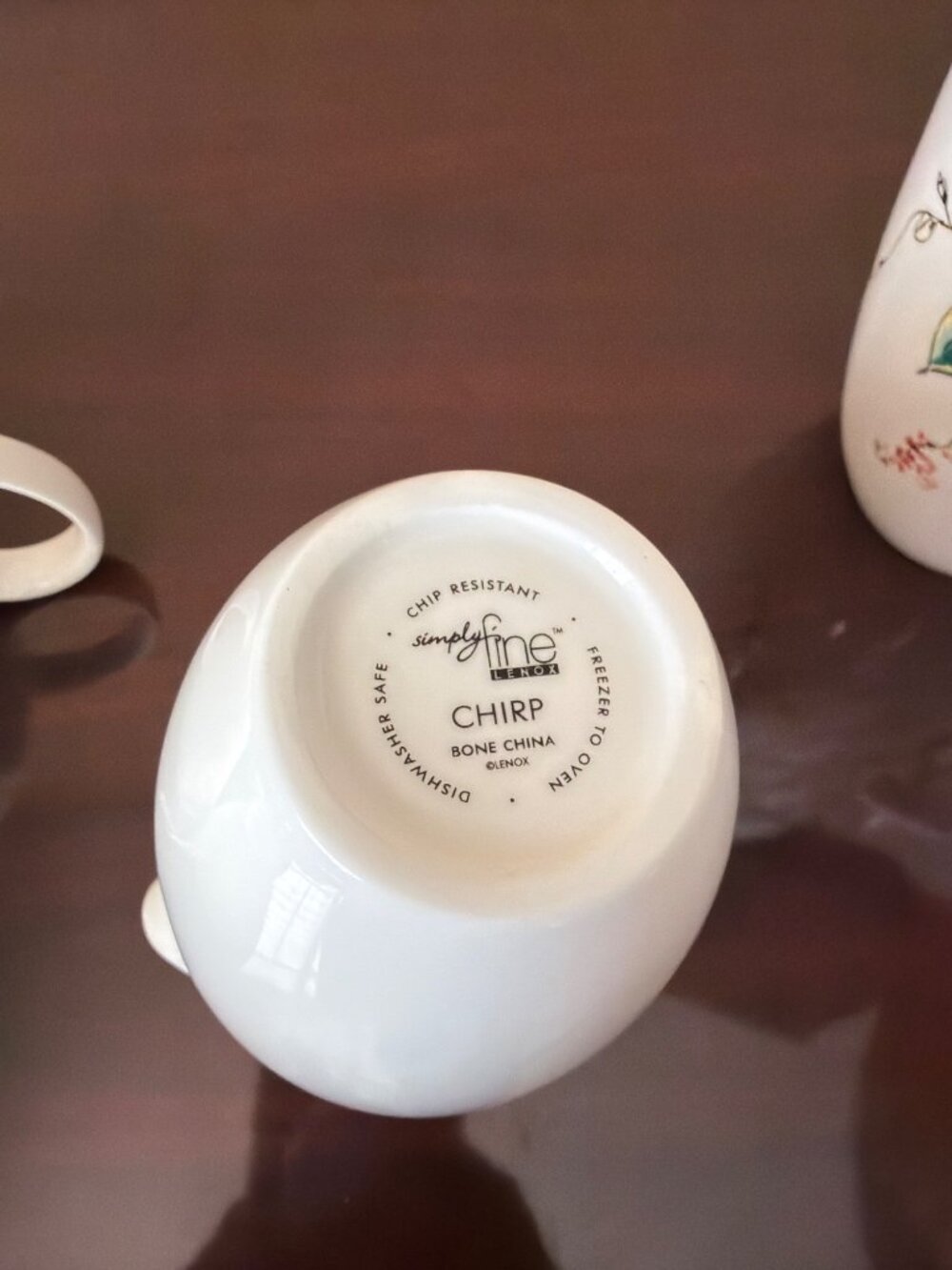 Lenox "Chirp" Creamer and Sugar Bowl w/Lid Set of 2 Pre-owned No Box - Picture 6 of 16
